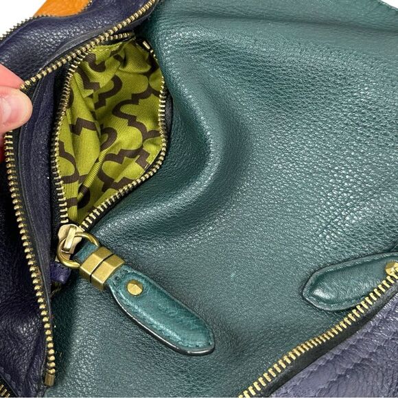 OrYANY Colorblock Multicolor Leather Zipper Slouchy Hobo Shoulder Bag Satchel - Picture 8 of 11